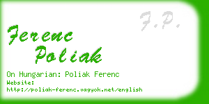 ferenc poliak business card